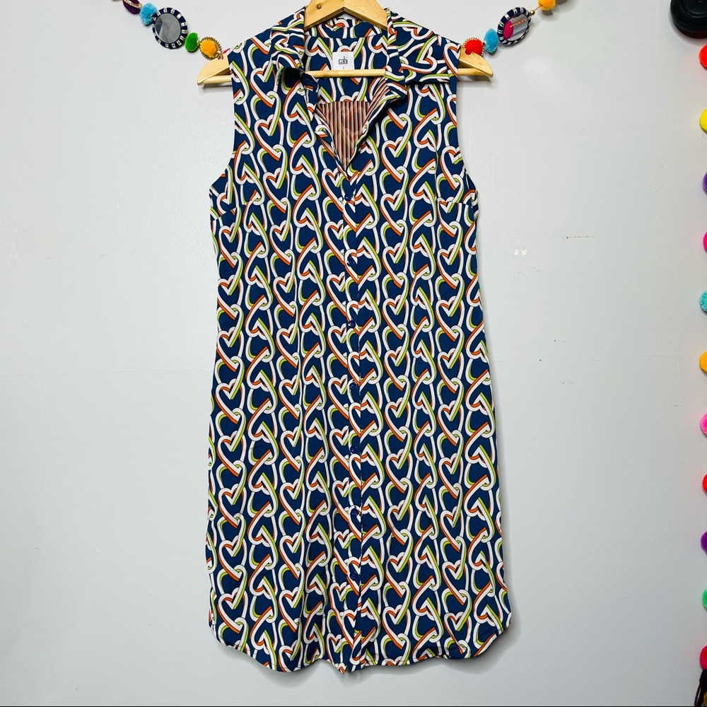 Cabi Heart Chain Design Pattern Blur Mini Midi Co… - image 3